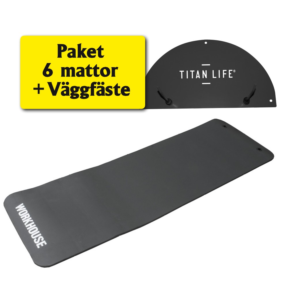 Träningspaket 6 st Träningsmattor+Väggfäste