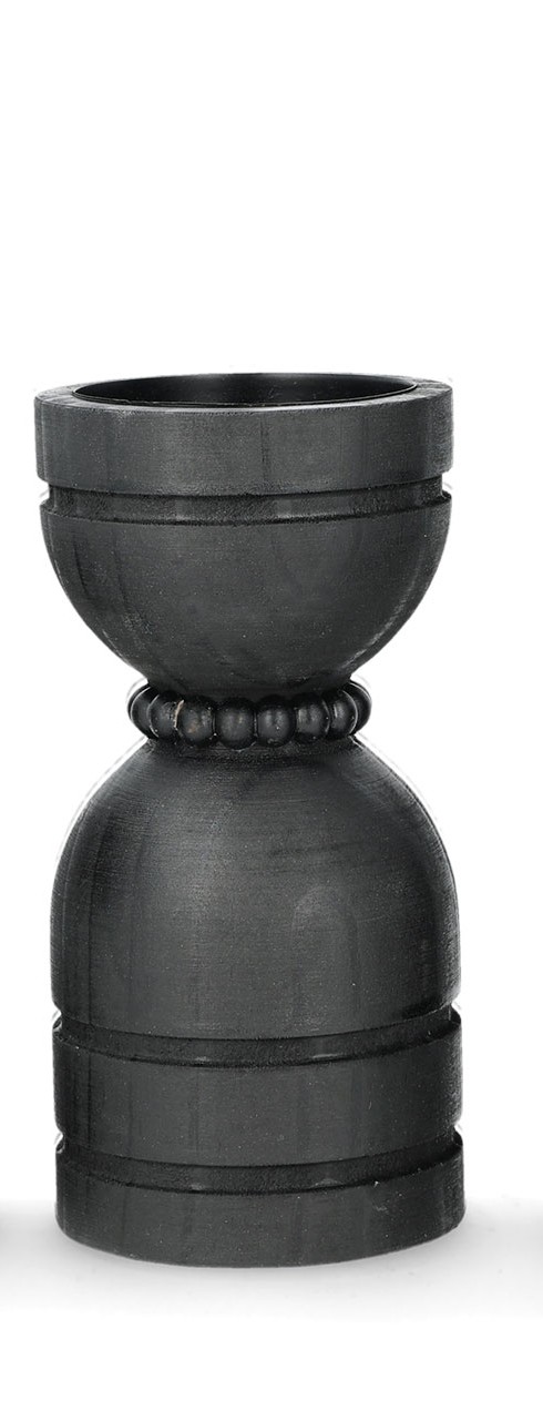 Blockljusstake - Black Wood M - 6