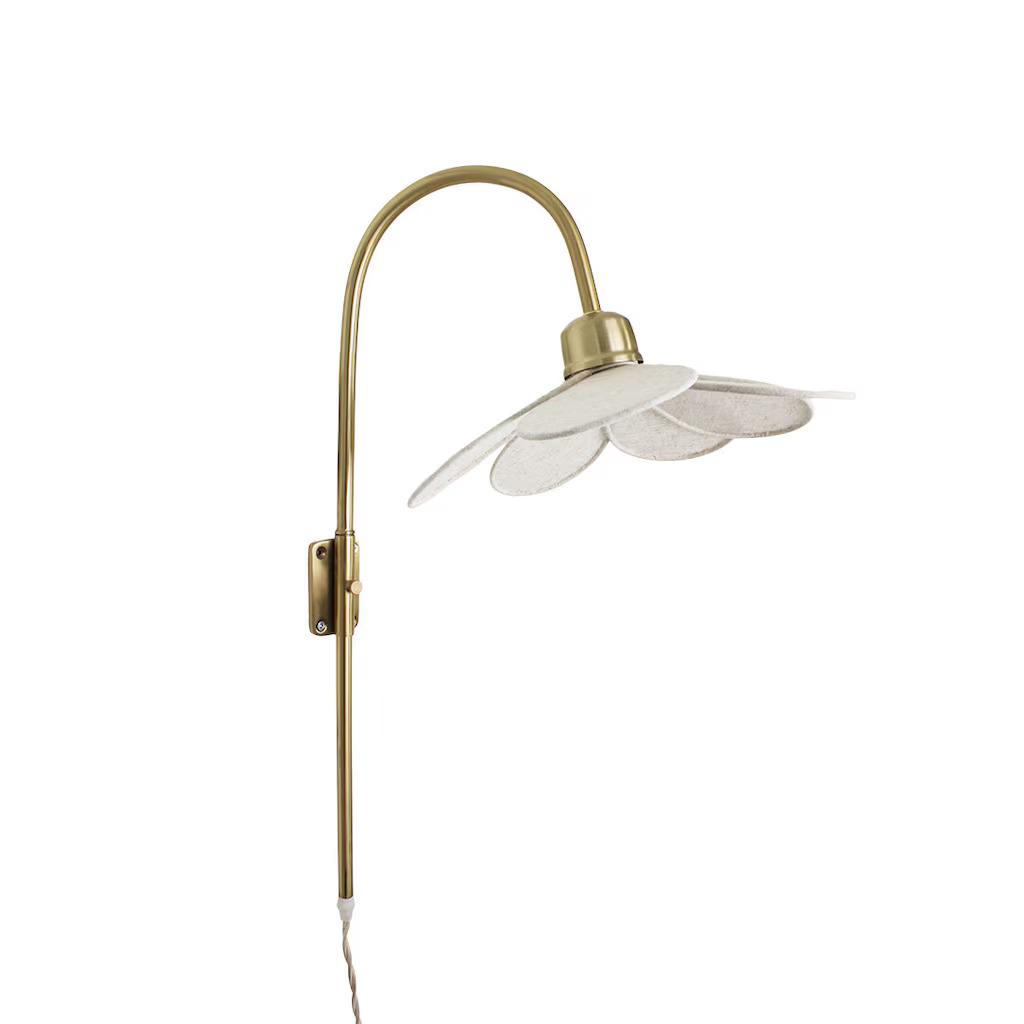 VÄGGLAMPA DAISY - BEIGE/MÄSSING
