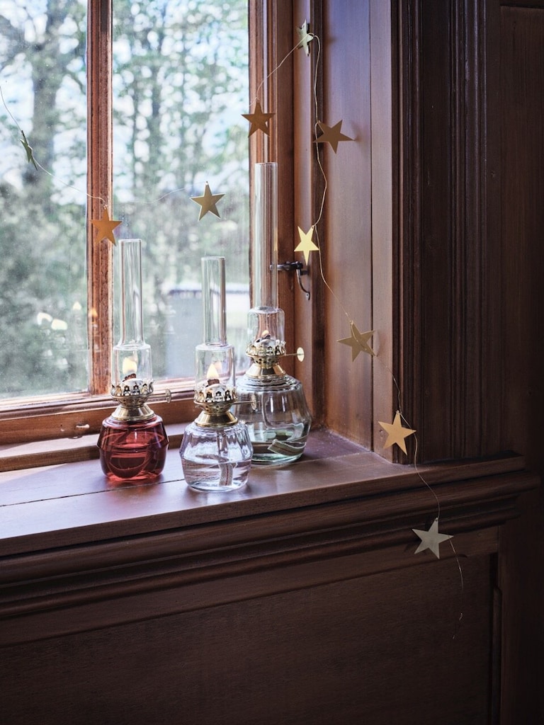 Fotogenlampa - Glas - Röd - Liten