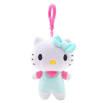 Sanrio Hello Kitty Plush Nyckelring & Bag Charm – Mintgrön & Rosa | Kawaii Accessoar - 13 cm