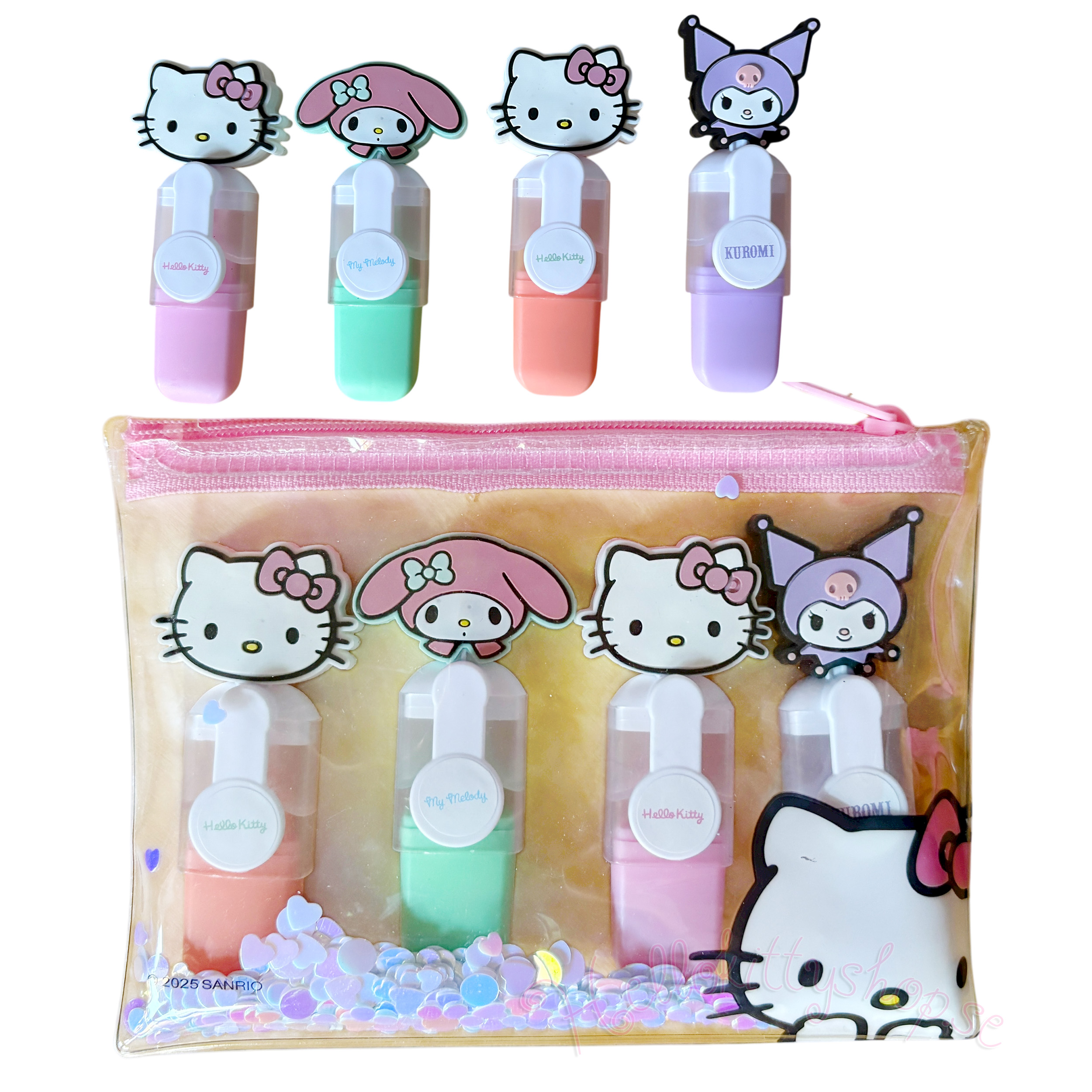 Sanrio Hello Kitty & Friends Överstrykningpennor – 4 färger i konfettifodral