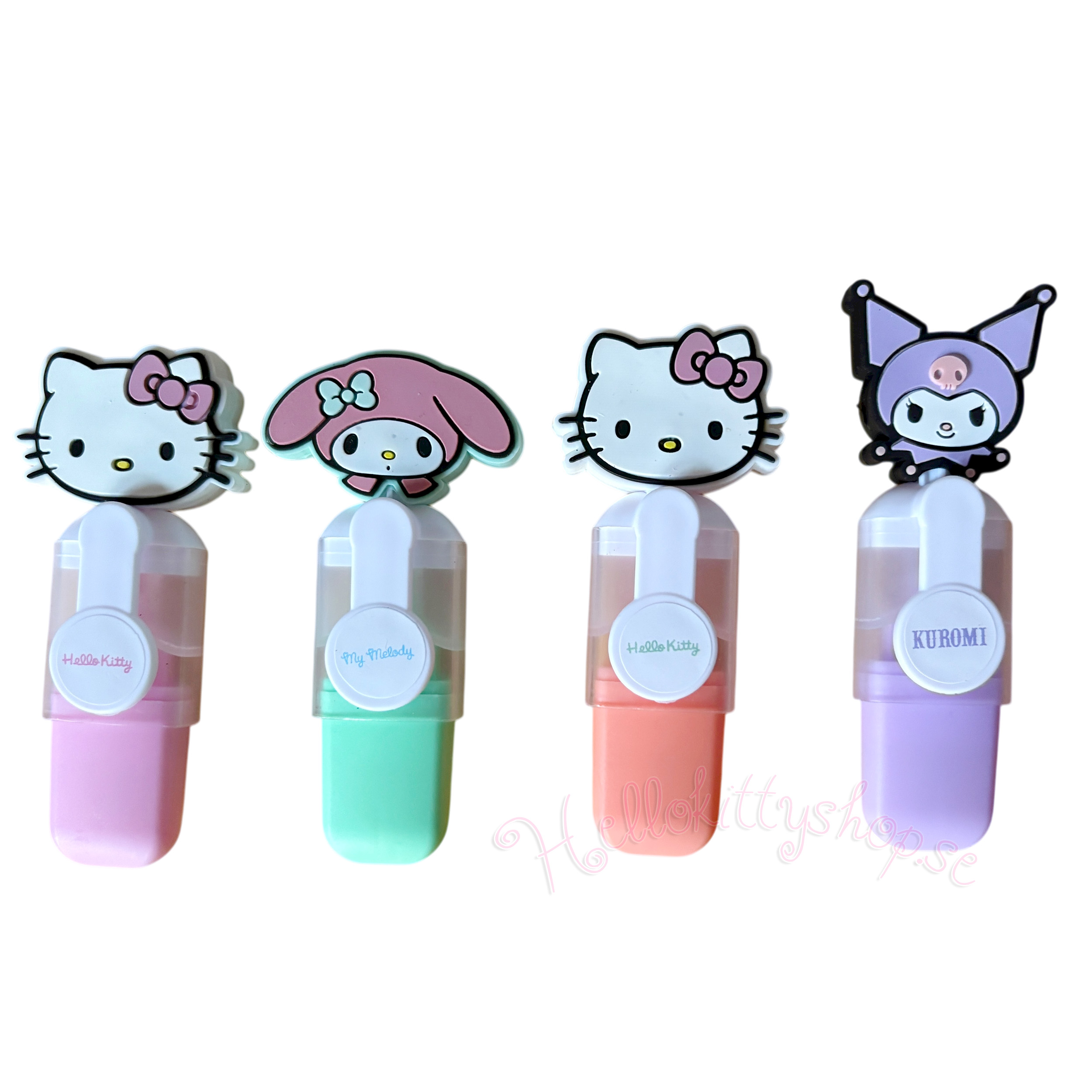 Sanrio Hello Kitty & Friends Överstrykningpennor – 4 färger i konfettifodral - 4
