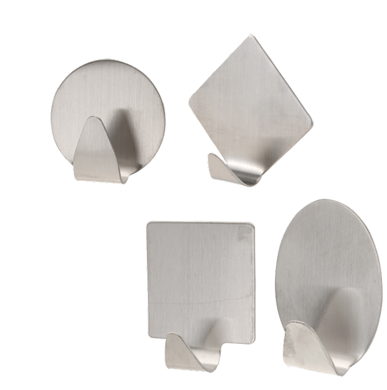 Hook, self-adhesive, stainless steel - 2-pack