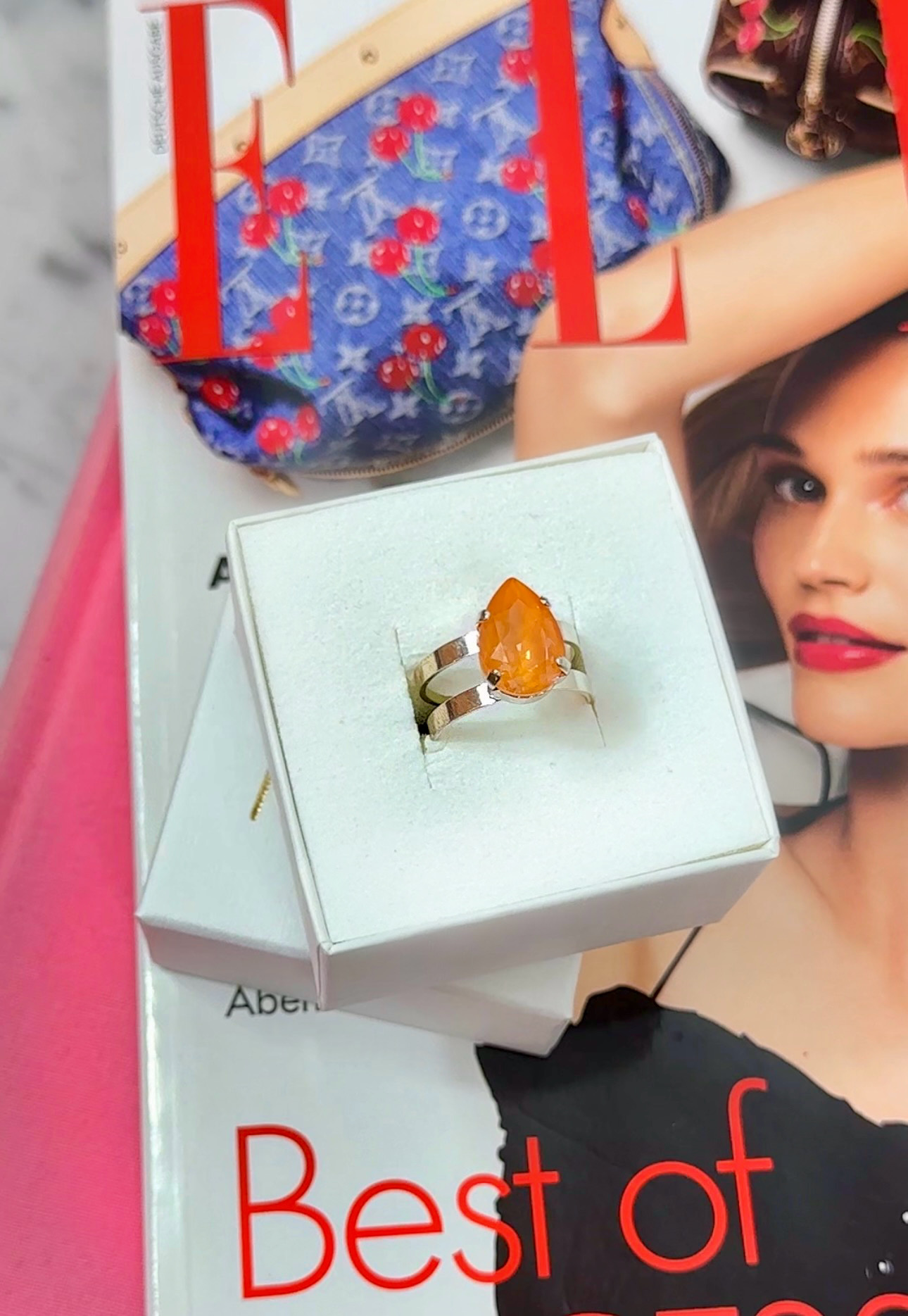 Ring Khloe Double Band Drop Petite Mango Silver