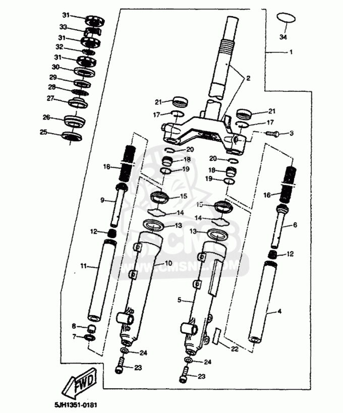 Nr. 25 auf der Explosionszeichnung
Yamaha OEM-Nr.: 21L-F3462-00 - 2