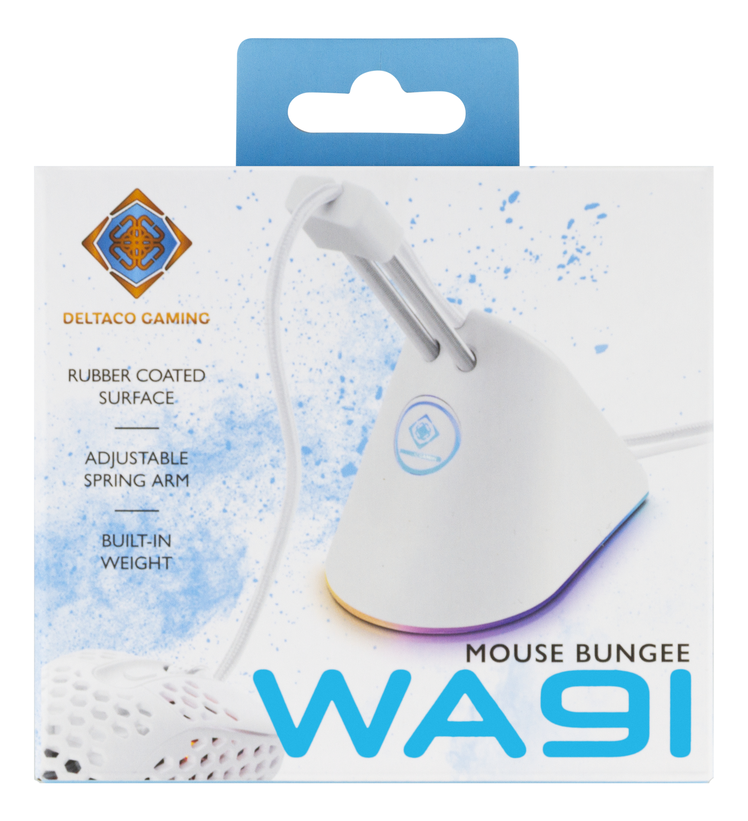 Deltaco Gaming Mouse Bungee, vit/RGB - 5