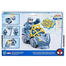 Marvel Spidey And His Amazing Friends Bil med Figuren Rhino - 2