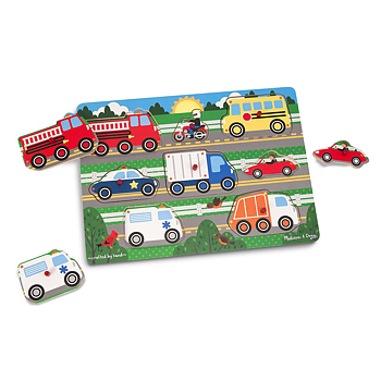 Melissa & Doug knoppussel i trå, Fordon