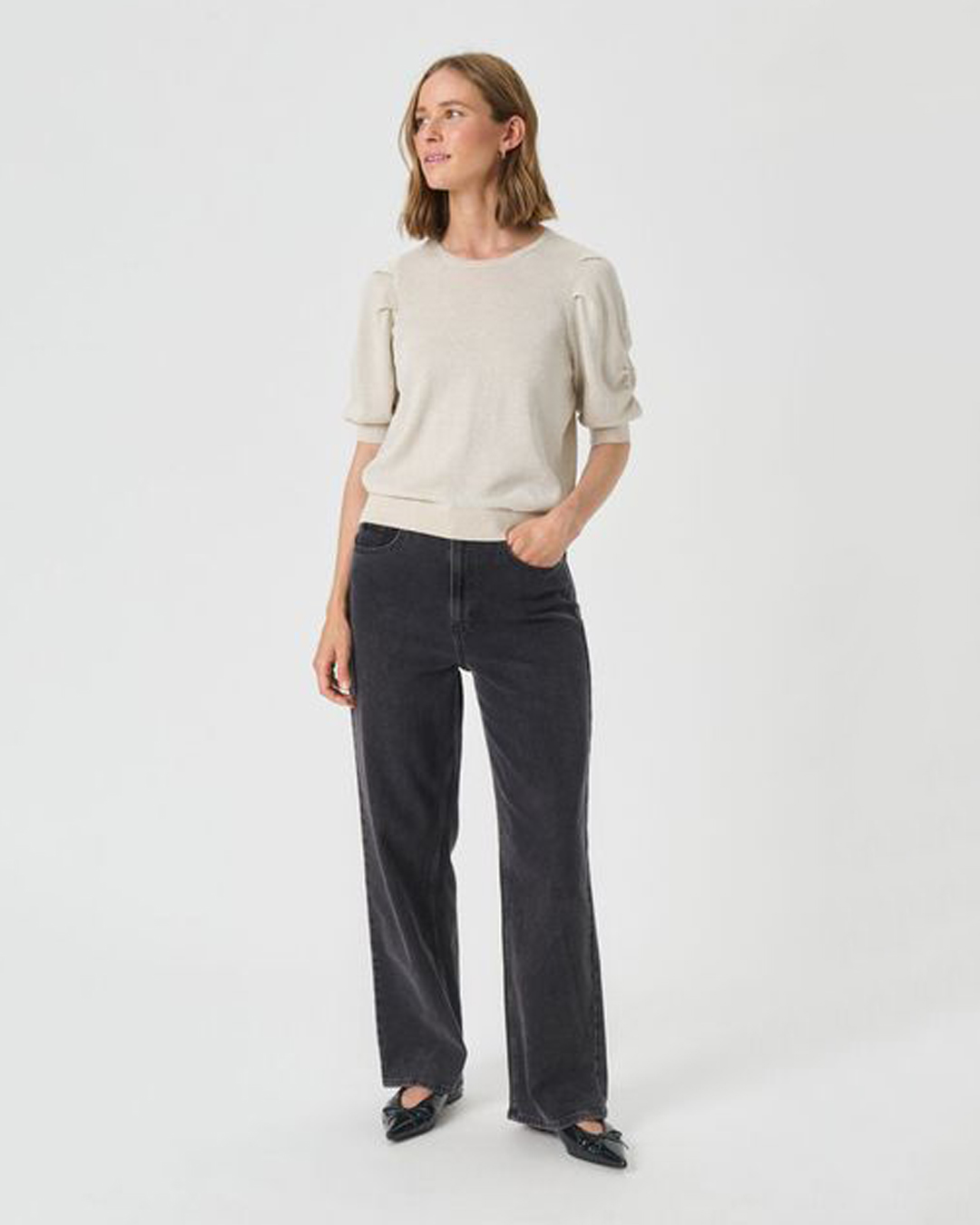 Topp Varaia guldglittrig beige - 6