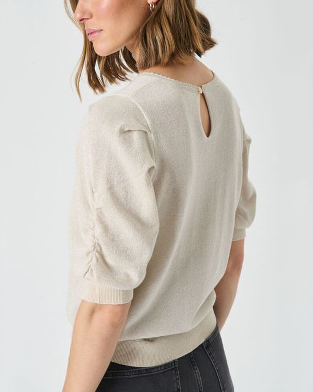 Topp Varaia guldglittrig beige - 4