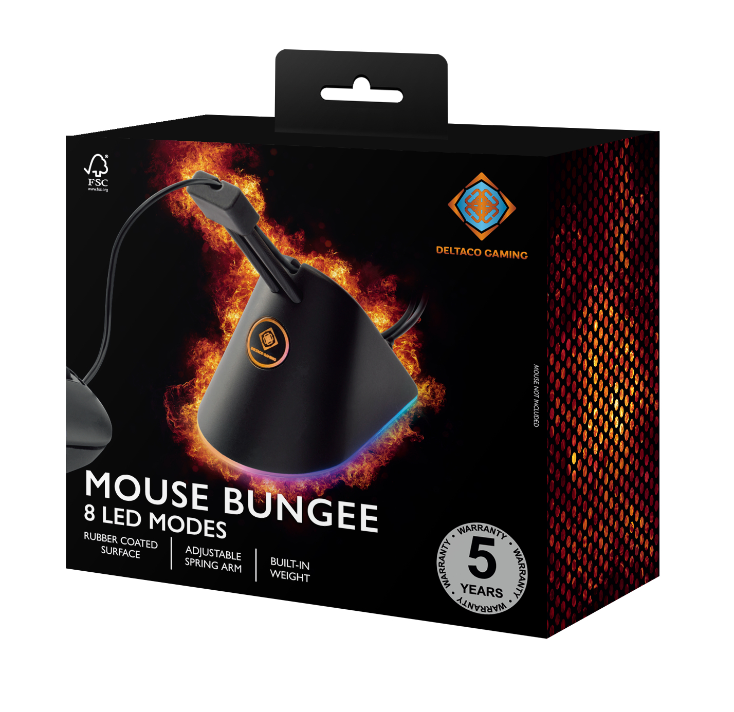 Deltaco Gaming Mouse Bungee, svart/RGB - 5