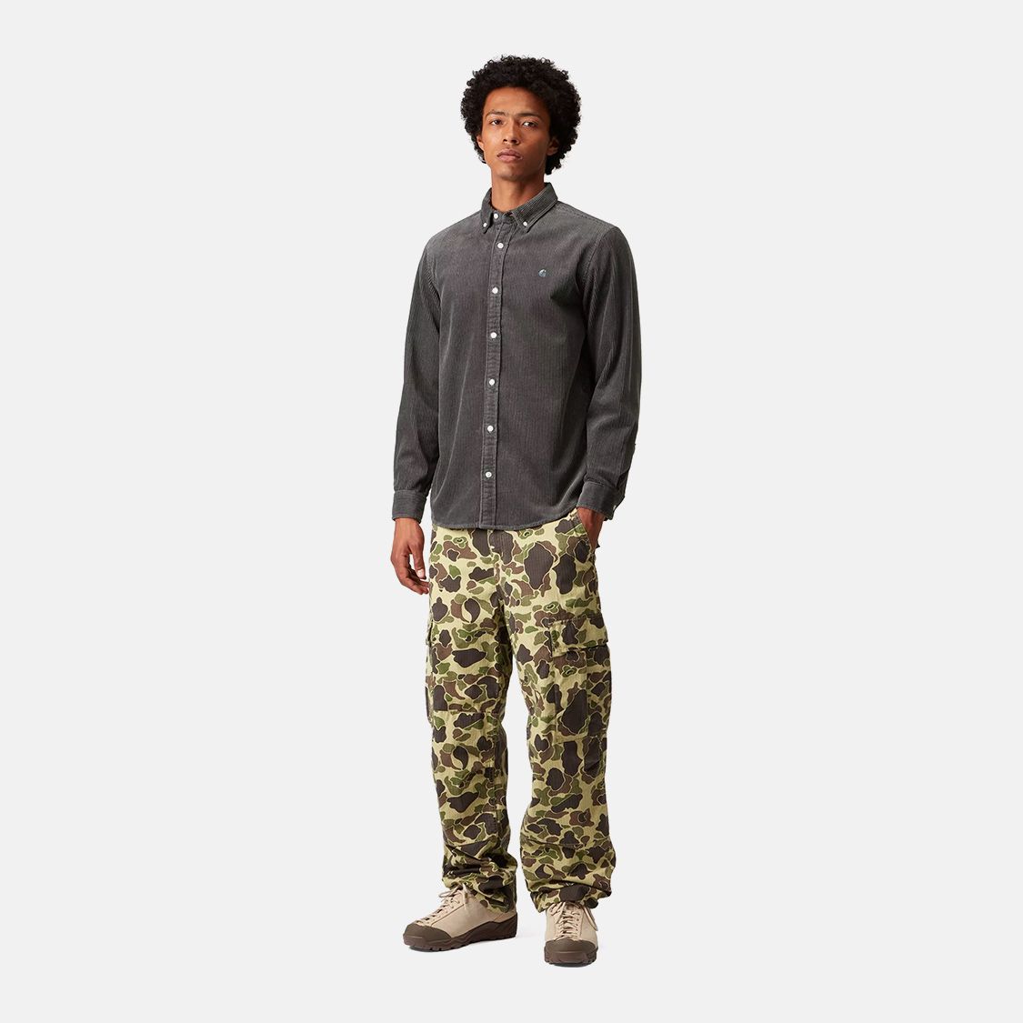Carhartt WIP - Madison Cord Long Sleeve Shirt Graphite - 3