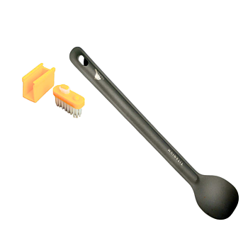 Titanium spoon and toothbrush package