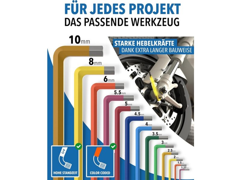 Insexnyckelsats 13 delar. Flerfärgat verktyg - 5