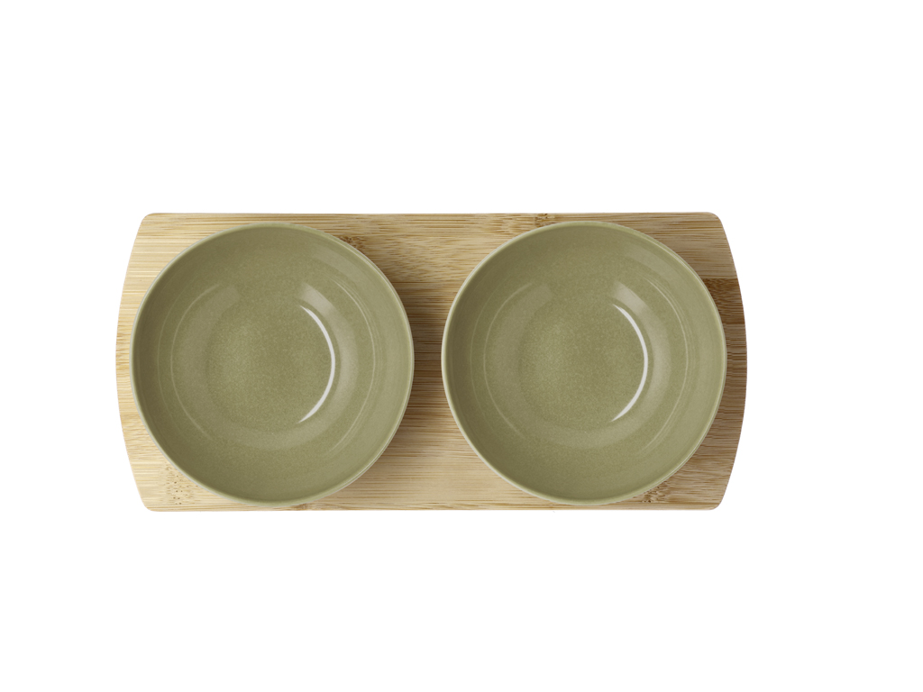 Villa Collection Shoku Bambubricka med 2 skålar 28,5 x 13 cm Pure Green - 2