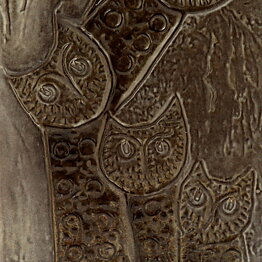Ester Wallin (1970) Brown Wall Plaque with Owls Motif 33 cm
