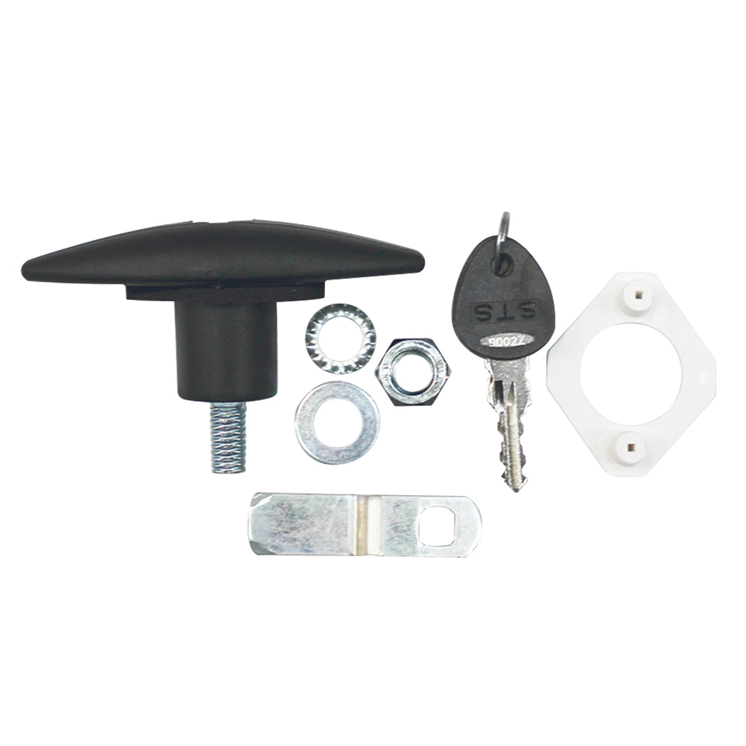 Large handle trunk lock with push opening - Black