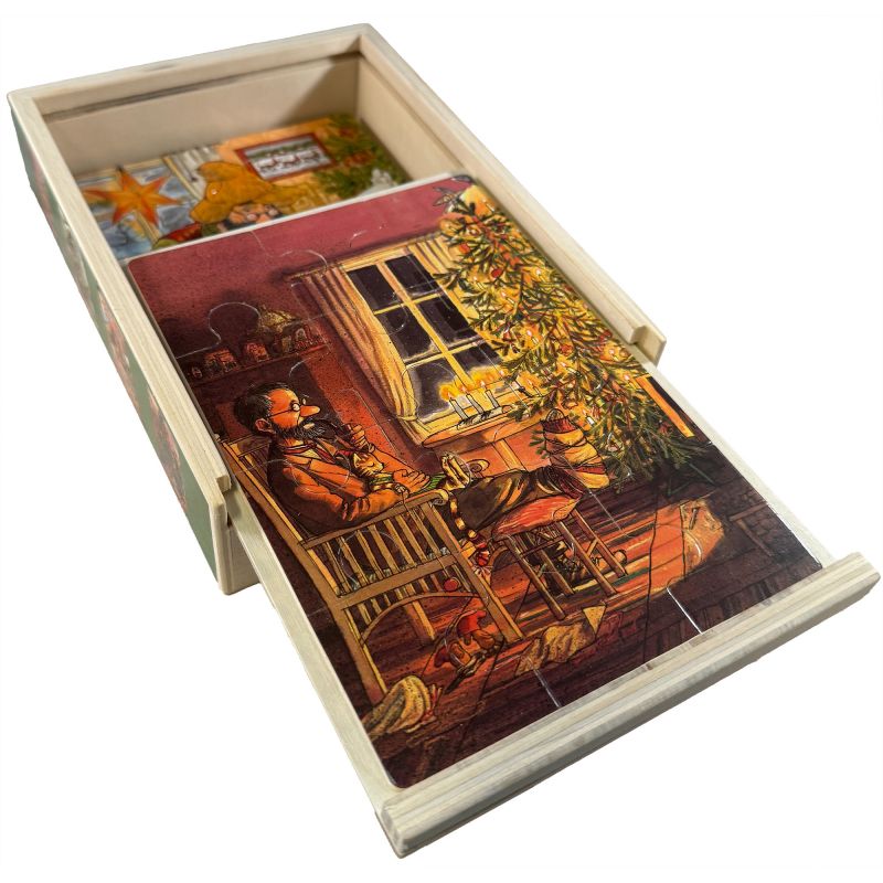 Pettson & Findus celebrating Christmas, 4 wooden puzzle in box