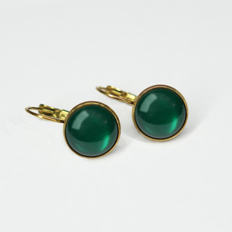 Dots Deep Sea green gold plated