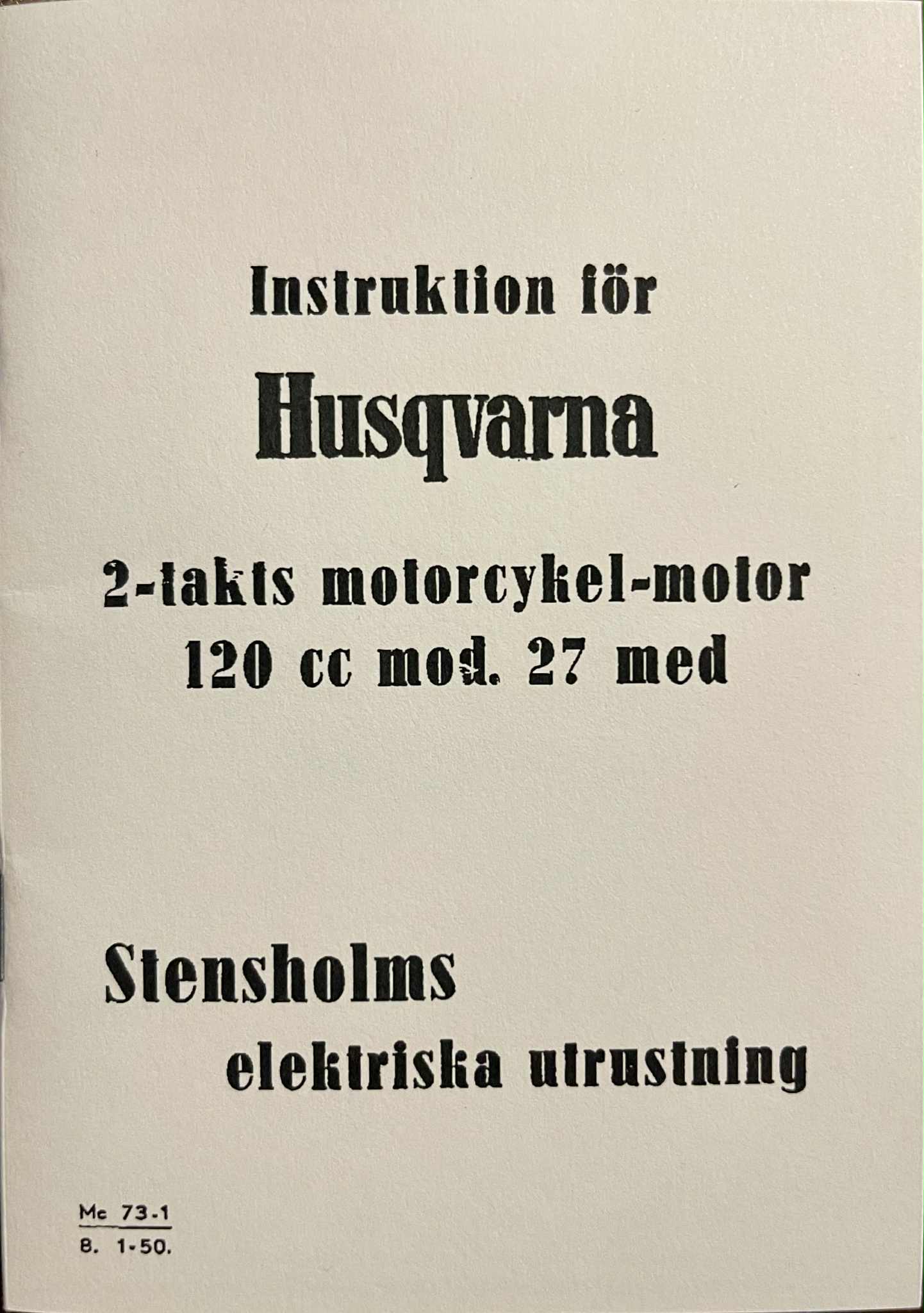 Instruction book Modell 27