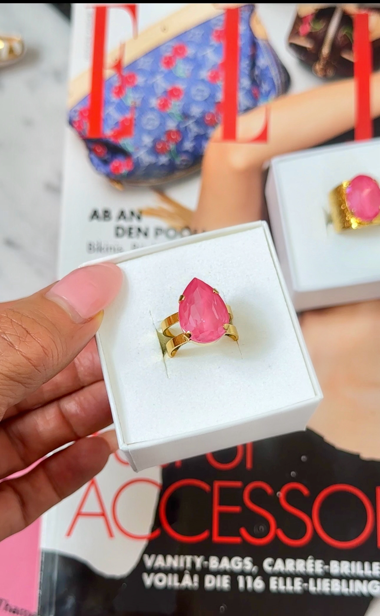 Ring Khloe Double Band Drop Dahlia  Gold