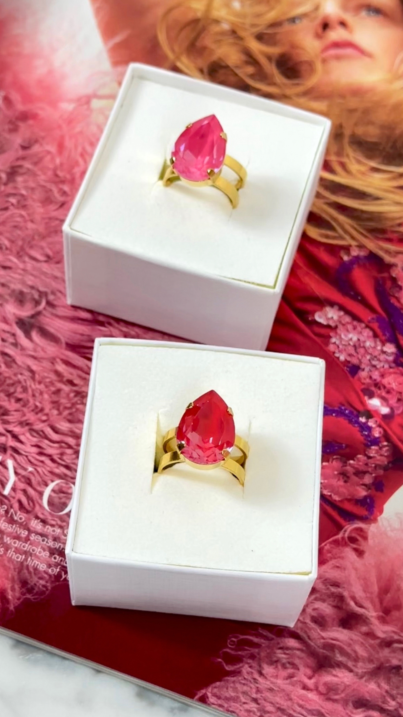 Ring Khloe Double Band Drop Dahlia  Gold - 3
