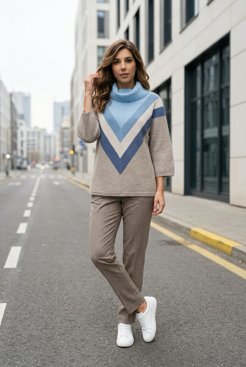Pullover - Blue/Beige - Signature