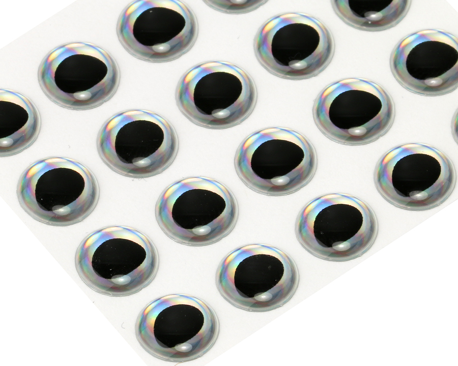 Epoxy 3D Fish eyes - Rainbow Silver
