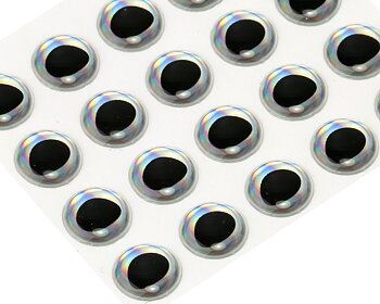 Epoxy 3D Fish eyes - Rainbow Silver
