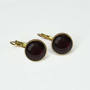 Dots Maroon red goldplated
