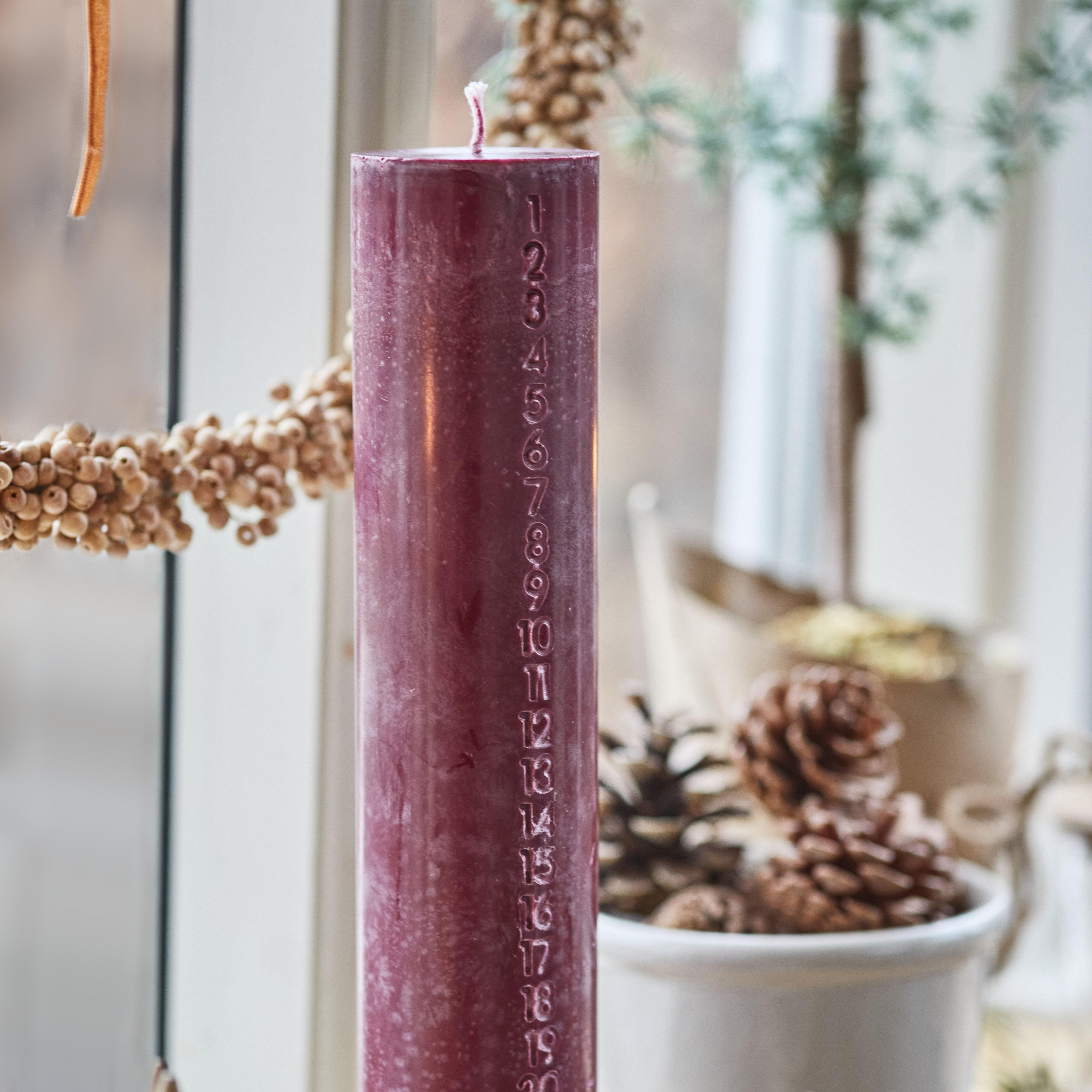 Kalenderljus Brett - Vinrött