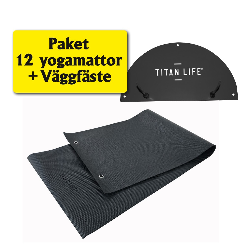 Träningspaket 12 st Yogamattor+Väggfäste