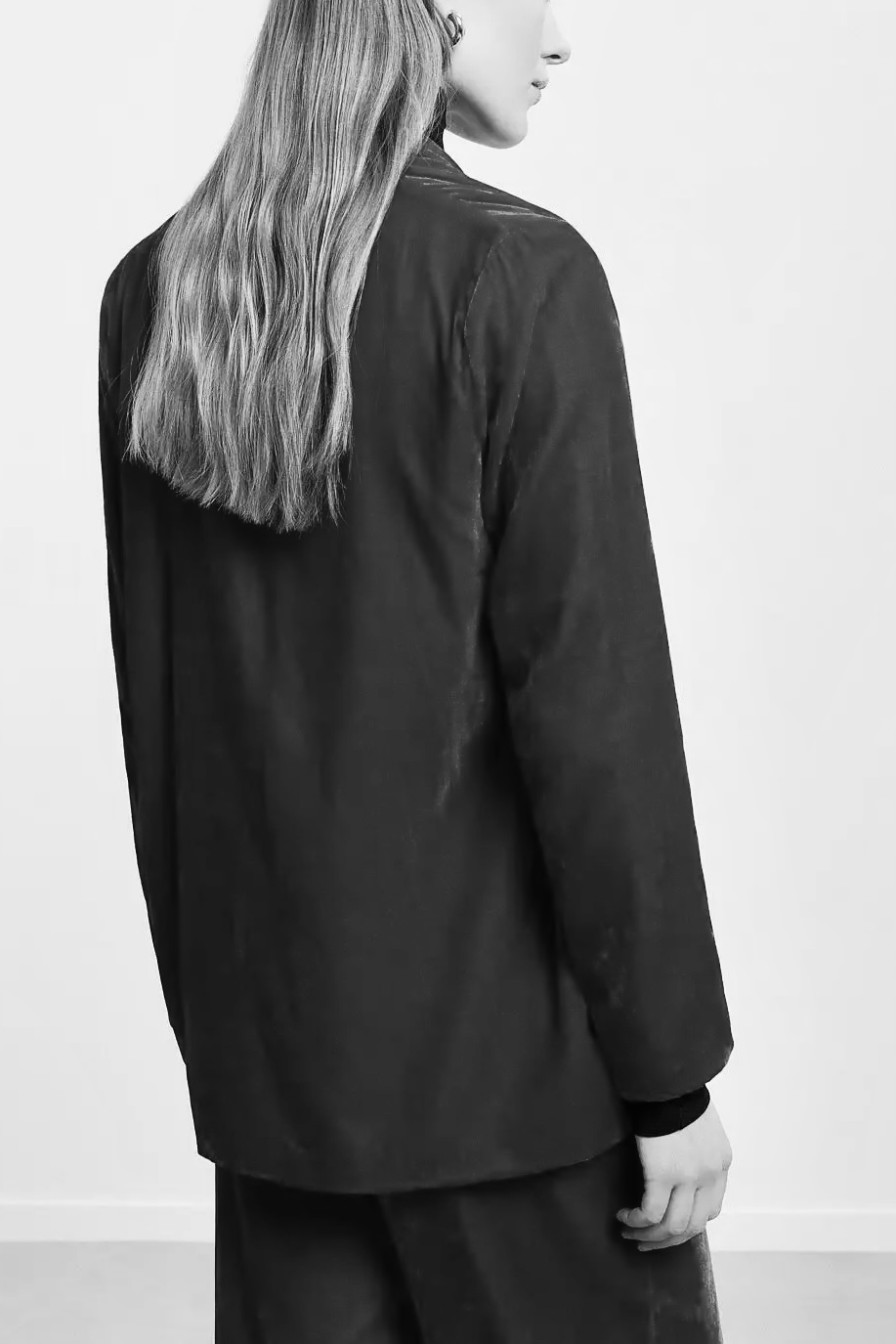 OttodÁme - Unstructured Jacket Without Buttons Black - 3