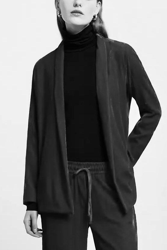 OttodÁme - Unstructured Jacket Without Buttons Black - 7
