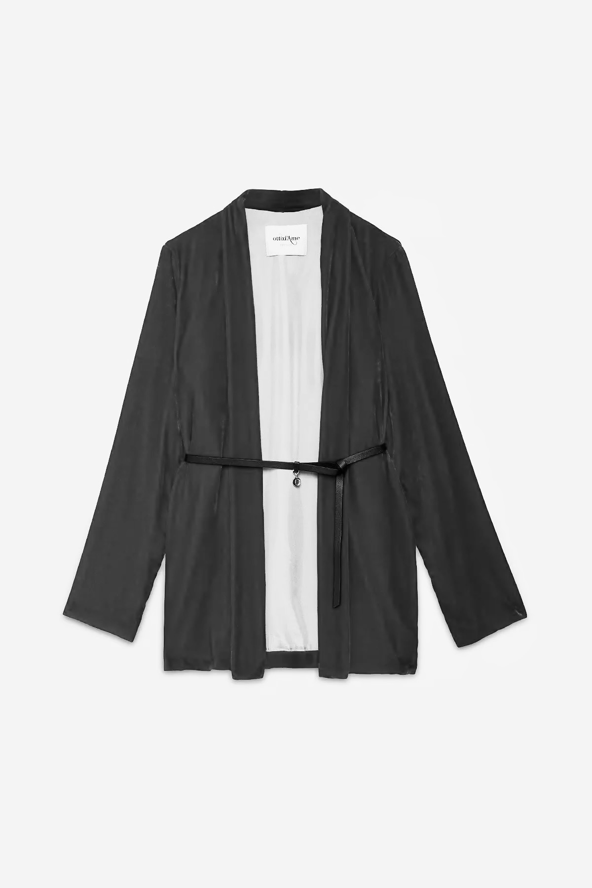 OttodÁme - Unstructured Jacket Without Buttons Black - 8