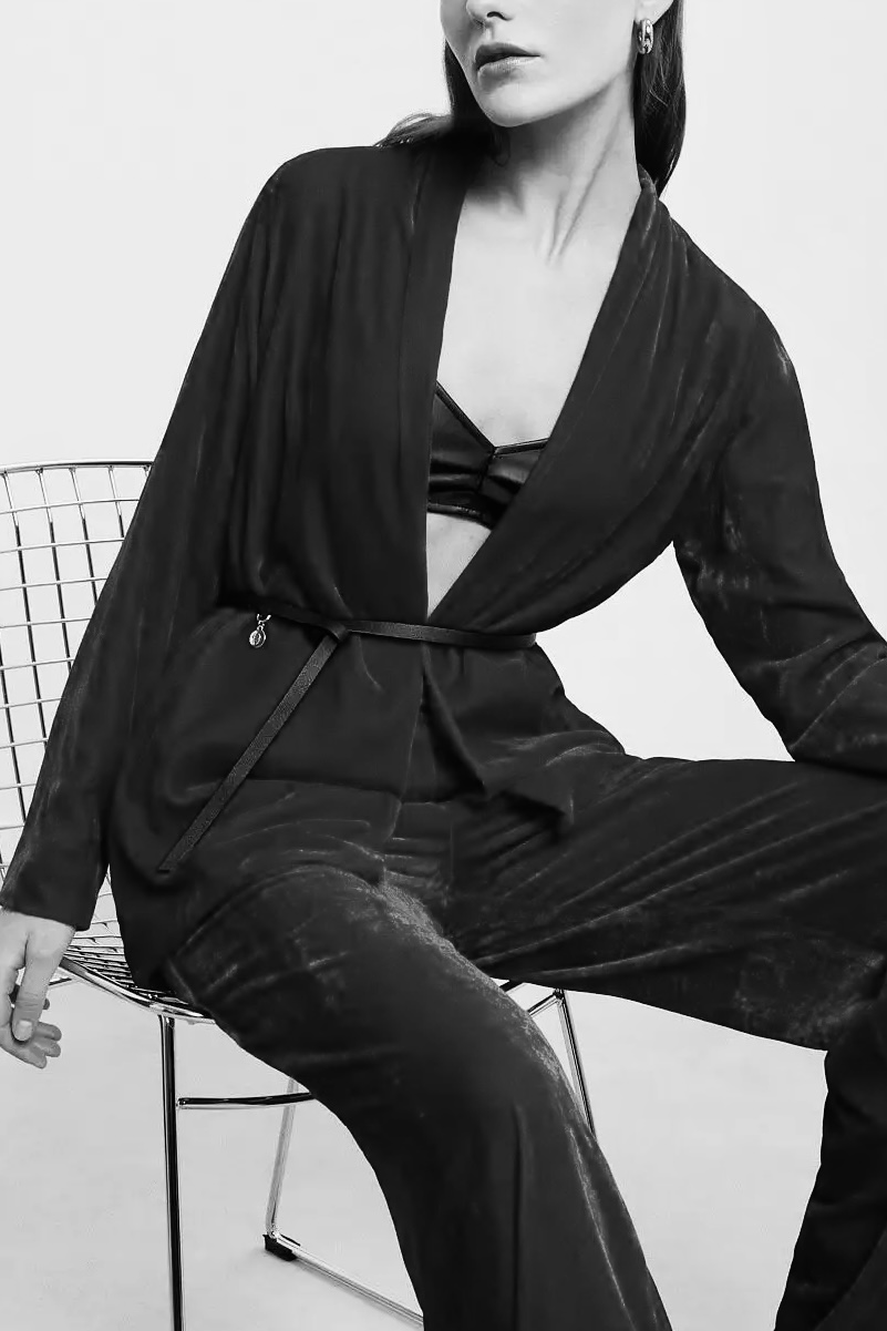 OttodÁme - Unstructured Jacket Without Buttons Black - 6