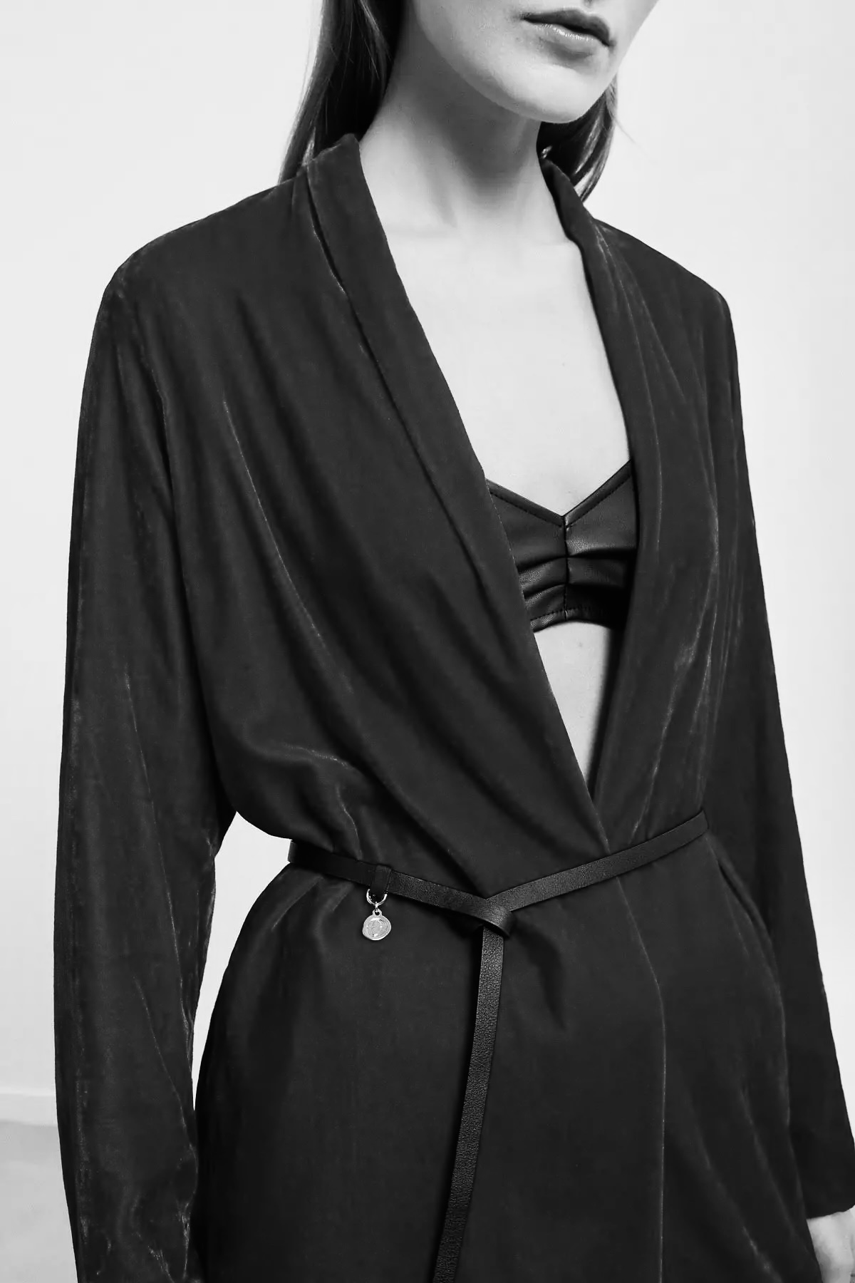 OttodÁme - Unstructured Jacket Without Buttons Black - 2