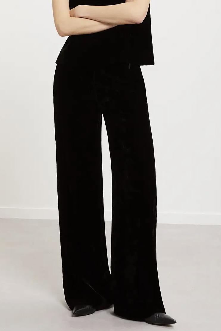 OttodÁme - Fluid Palazzo Trousers Black