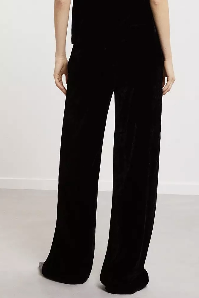 OttodÁme - Fluid Palazzo Trousers Black - 2