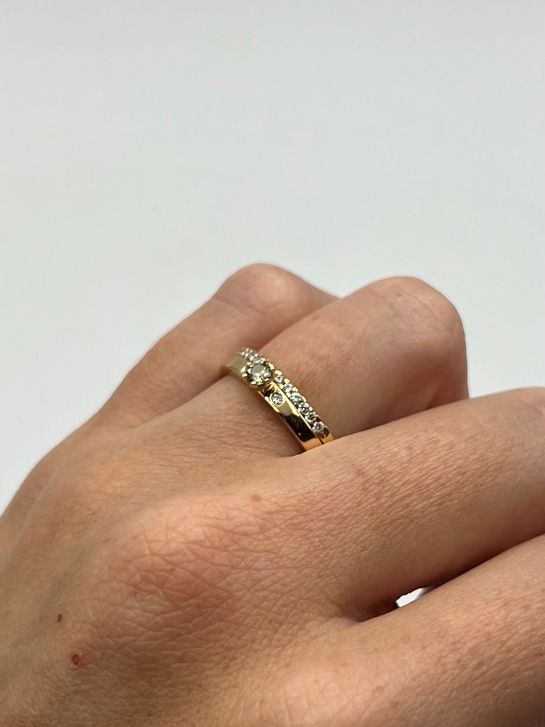 Ring Elly handgjord grön safir diamanter guld 18 karat  - 6