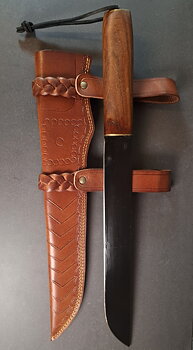 Vikingsax med läder slida