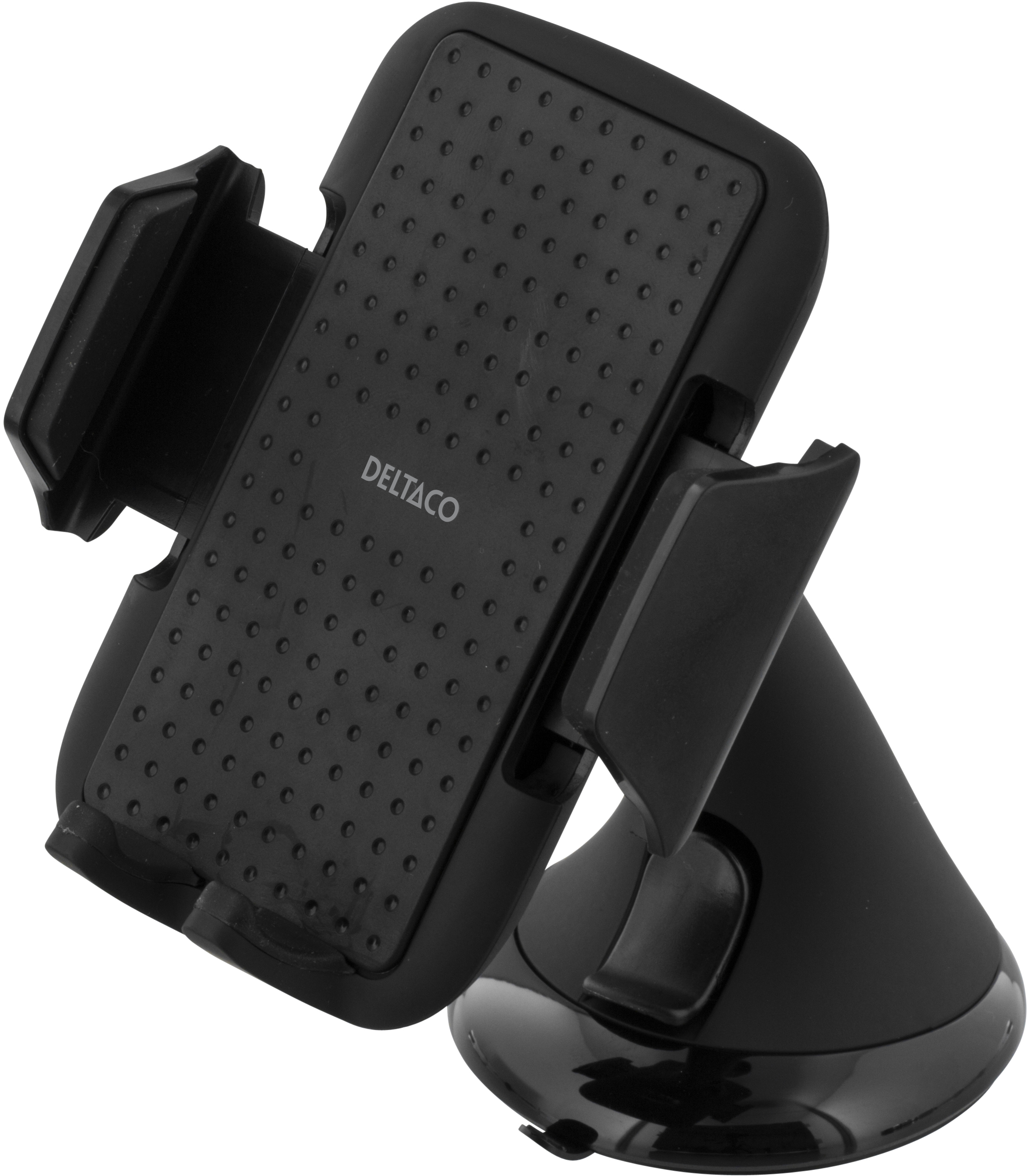 Deltaco Hållare för smartphone i bilen, justerbart fäste med sugpropp, 53-83mm, svart - 5