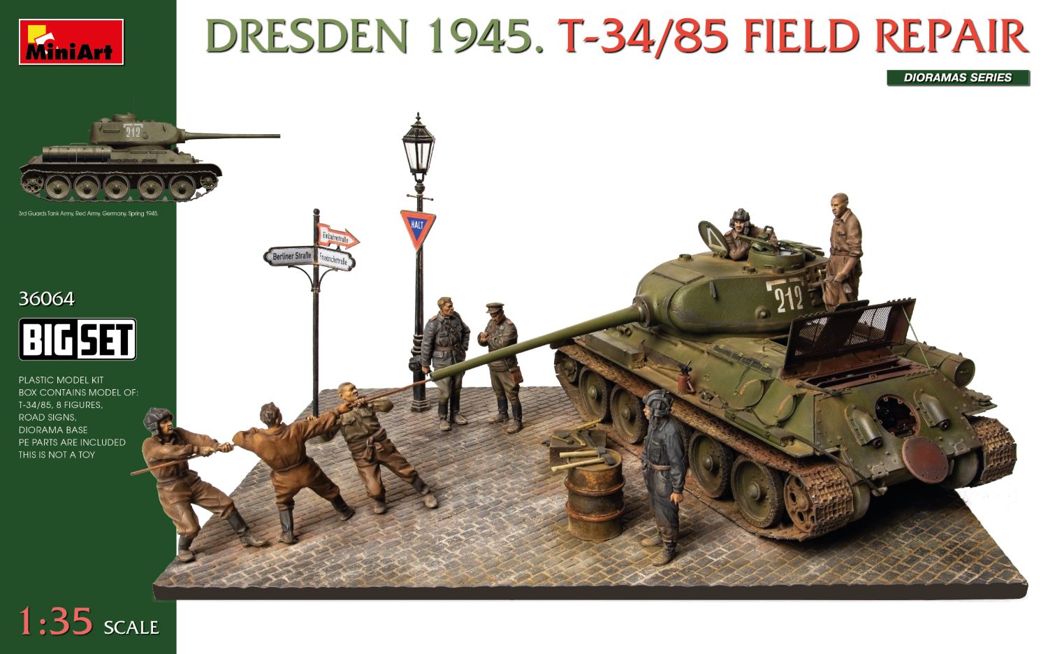Dresden 1945. T-34/85 Field Repair. Big Set 1/35