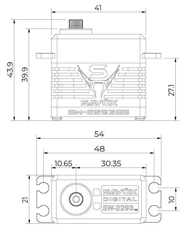 Savöx Servo Crawler 75Kg 3S, borstlös alu ståldrev vattentät - 3