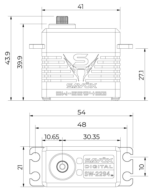 Savöx Servo Crawler 75Kg 4S, borstlös alu ståldrev vattentät - 3