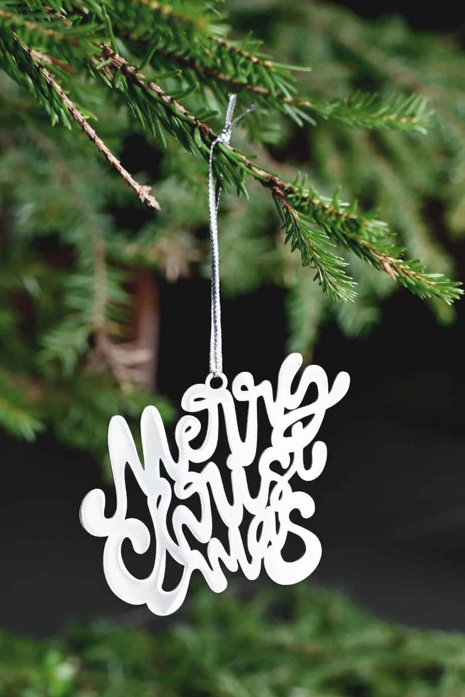 Julhänge i rostfritt stål: Merry Christmas - 2