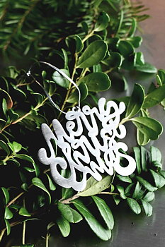 Julhänge i rostfritt stål: Merry Christmas