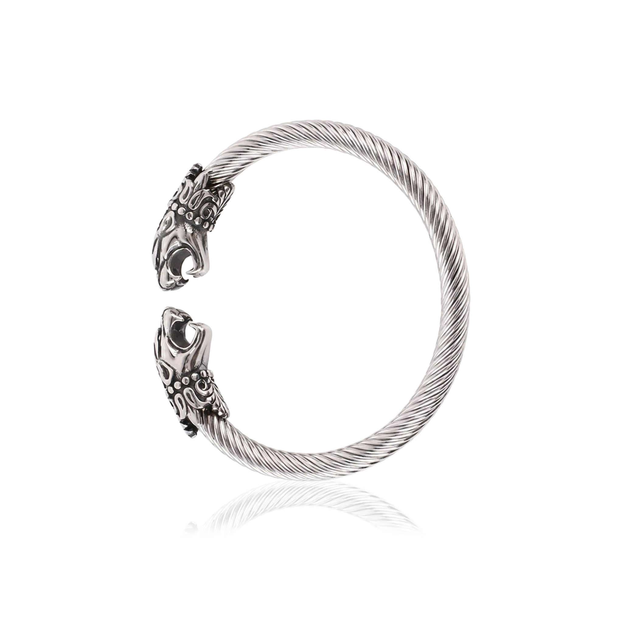 Vikingarmband Fenrir Golden i stål med Fenrisulven