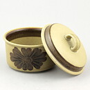 オルガ・オソル  Tunturiシリーズ  イエローのシュガーボウル  ブラウンの花模様  11/9cm  1960年  [サンプル画像]